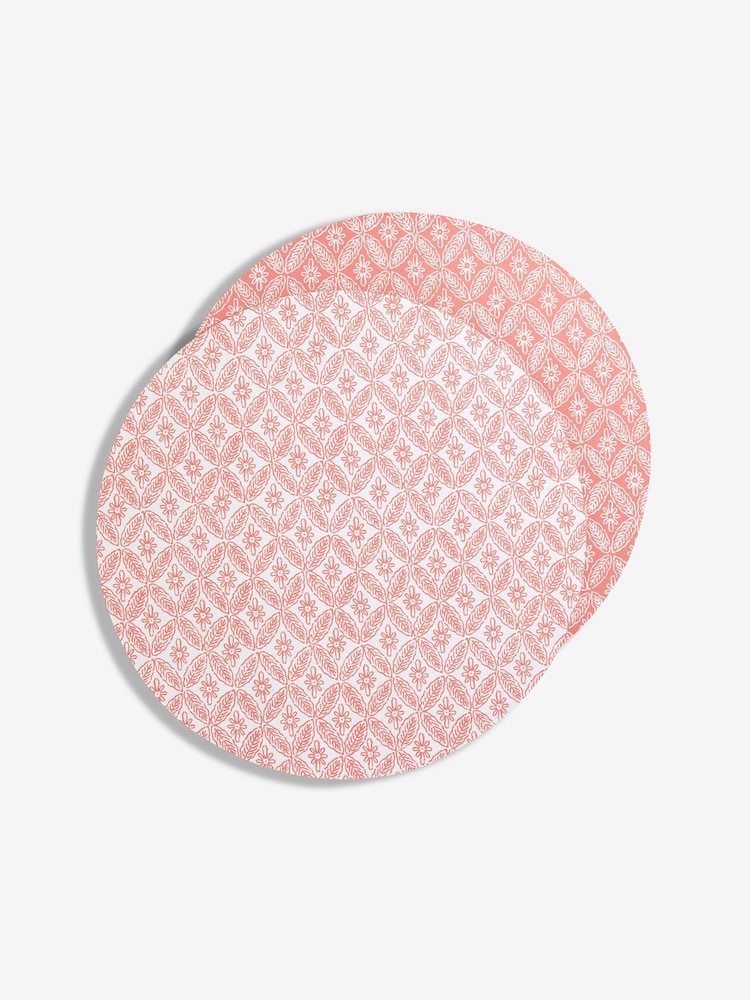 Nina Campbell Set of 4 Coral Pink Cork backed Placemats - Image 3 of 3