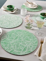 Nina Campbell Set of 4 Sage Green Cork backed Placemats - Image 1 of 3