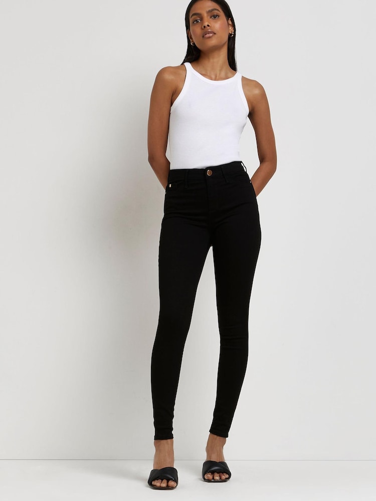 River Island Black Mid Rise Molly Jean - Image 1 of 4