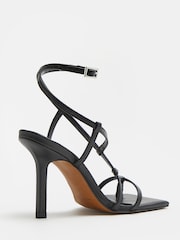 River Island Black Asymmetrical Barely There Sandals - Image 3 of 4