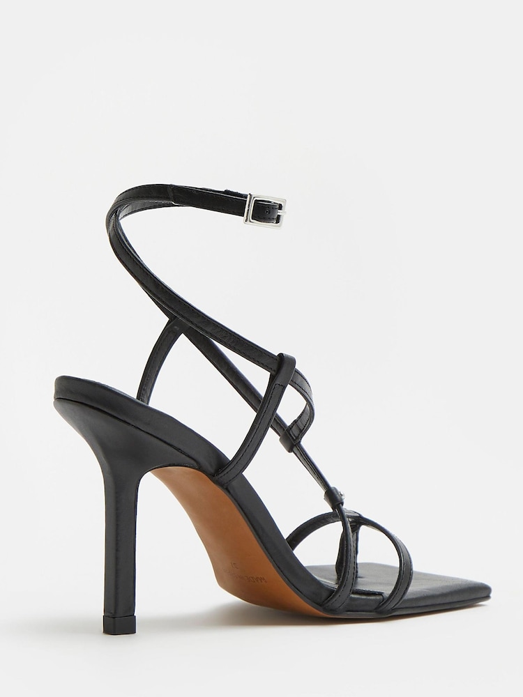 Sandales River Island asymétriques minimalistes noires - Image 3 of 4