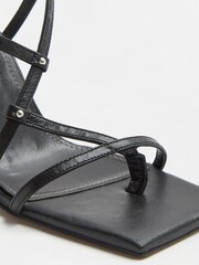 River Island Black Asymmetrical Barely There Sandals - Image 4 of 4