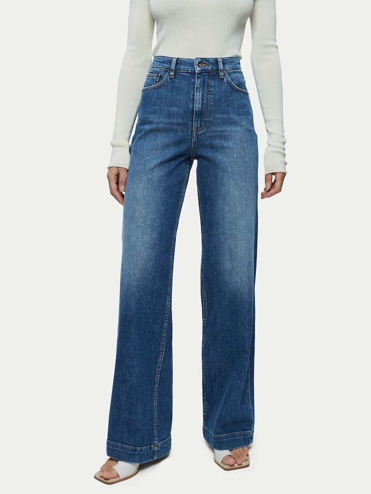 Jigsaw Blue Balfour Long Wide Leg Jeans - Image 1 of 5
