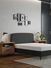 Grey Charcoal Simple Contemporary Matson Upholstered Bed Frame - Image 2 of 6