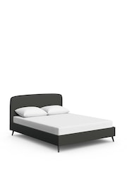 Grey Charcoal Simple Contemporary Matson Upholstered Bed Frame - Image 5 of 6