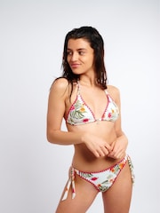 Banana Moon Ecru Cream Nuco Palmrose Floral Print Bikini Top - Image 3 of 6