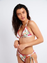 Banana Moon Ecru Cream Nuco Palmrose Floral Print Bikini Top - Image 5 of 6