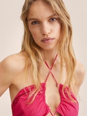 Mango Pink Cut-Out Ruched Dress - Image 3 of 7