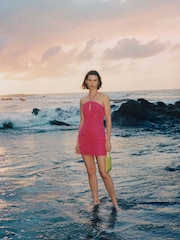 Mango Pink Cut-Out Ruched Dress - Image 5 of 7