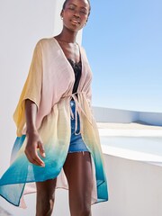 Ombre Longline Tie Waist Cover-Up - Image 1 of 6