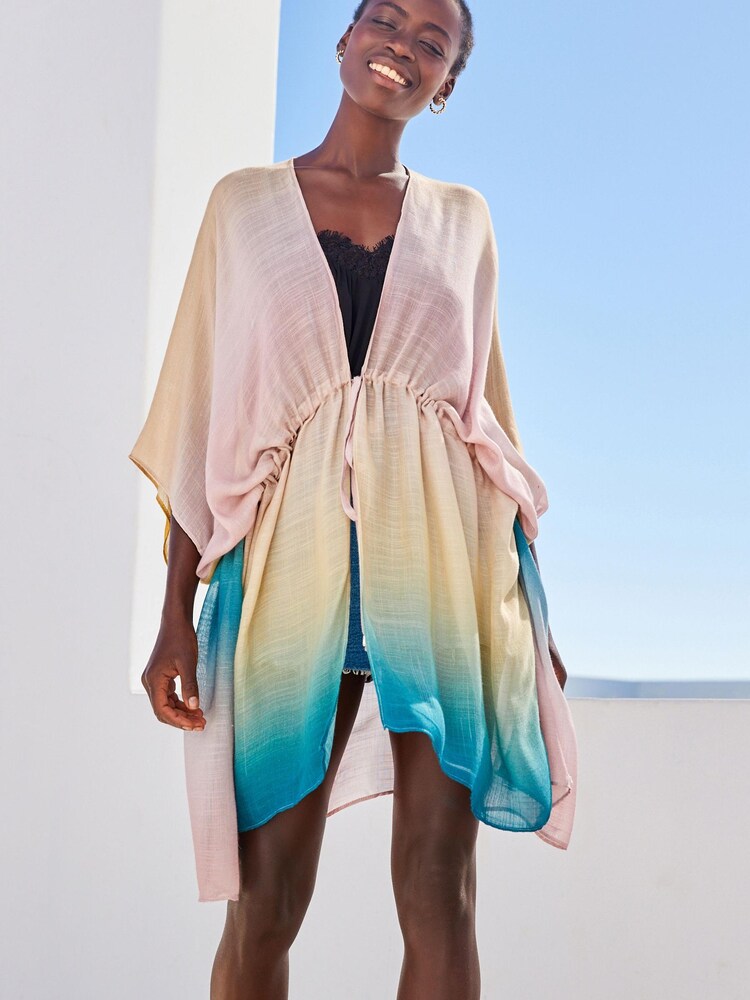 Ombre Longline Tie Waist Cover-Up - Image 2 of 6