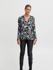 ICHI Black Printed Floral Blouse - Image 1 of 7