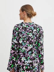 ICHI Black Printed Floral Blouse - Image 2 of 7