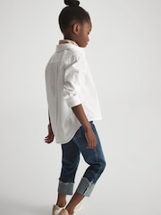 Reiss White Jenny 4-9 yrs Cotton Buttoned Shirt - Image 4 of 7