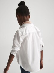 Reiss White Jenny 4-9 yrs Cotton Buttoned Shirt - Image 5 of 7