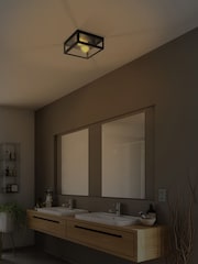 Eglo Black Amezola 2 Light Caged Ceiling Light - Image 2 of 4