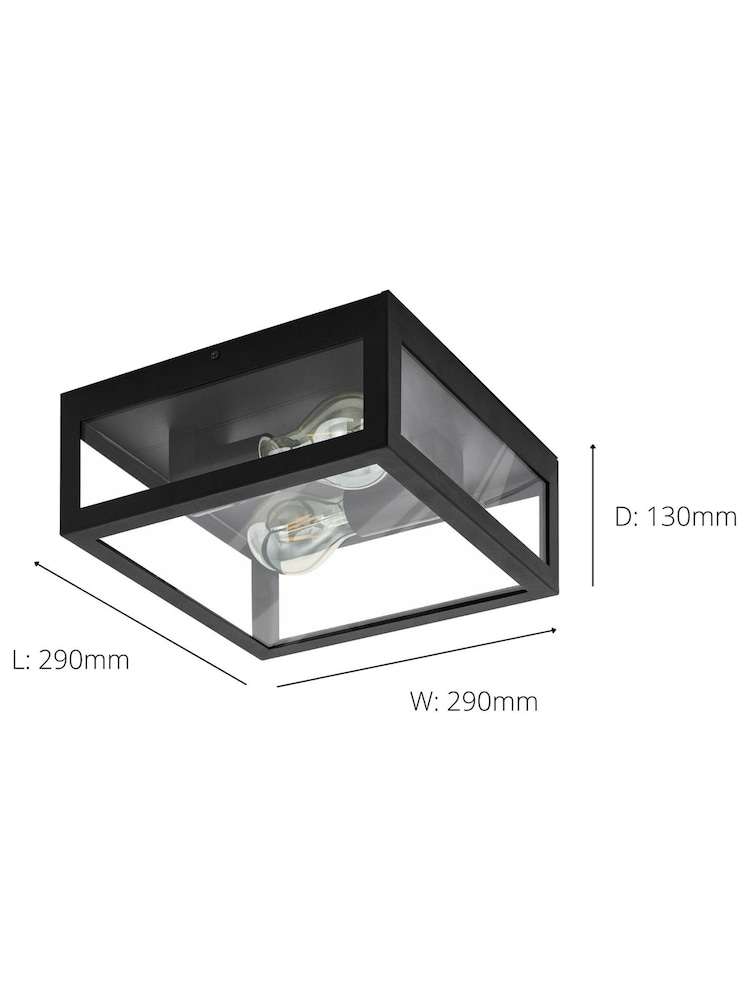 Eglo Black Amezola 2 Light Caged Ceiling Light - Image 4 of 4