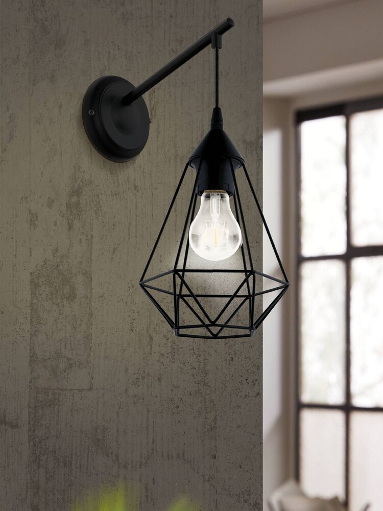 Eglo Black Tarbes Geometric Wall Light - Image 1 of 3