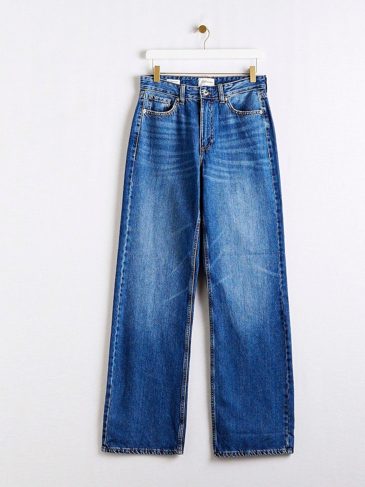 River Island Blue Denim 90s Straight High Rise Jeans - Image 3 of 3