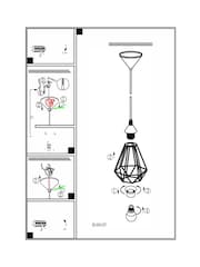 Eglo Black Tarbes Geometric Pendant Light - Image 5 of 5