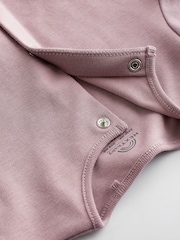 Pink 3 Pack 100% Cotton Baby Sleepsuits (0-2yrs) - Image 10 of 11