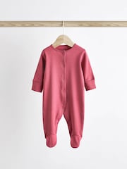 Pink 3 Pack 100% Cotton Baby Sleepsuits (0-2yrs) - Image 5 of 11