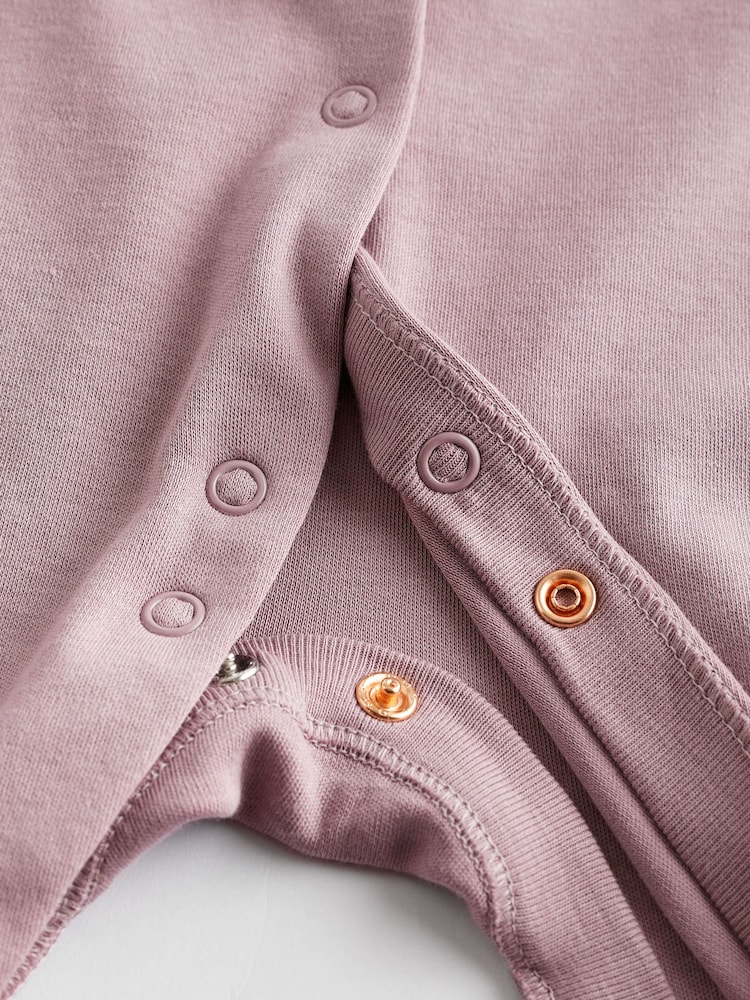 Pink 3 Pack 100% Cotton Baby Sleepsuits (0-2yrs) - Image 8 of 11