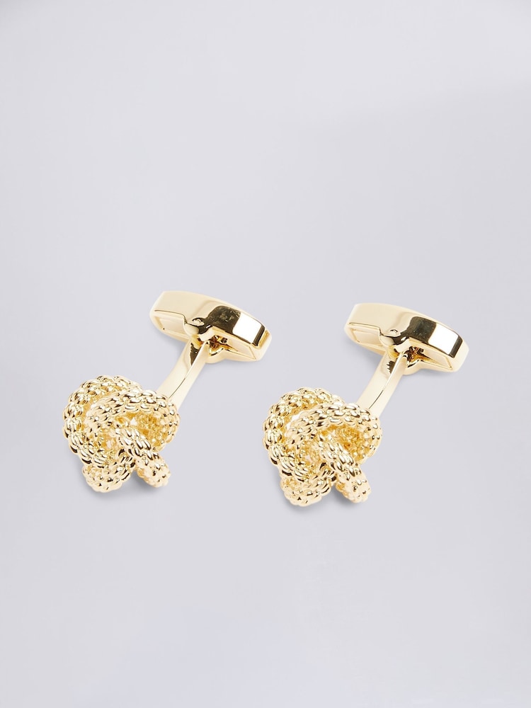 MOSS Gold Tone Fancy Knot Cufflinks - Image 1 of 2