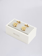 MOSS Gold Tone Fancy Knot Cufflinks - Image 2 of 2