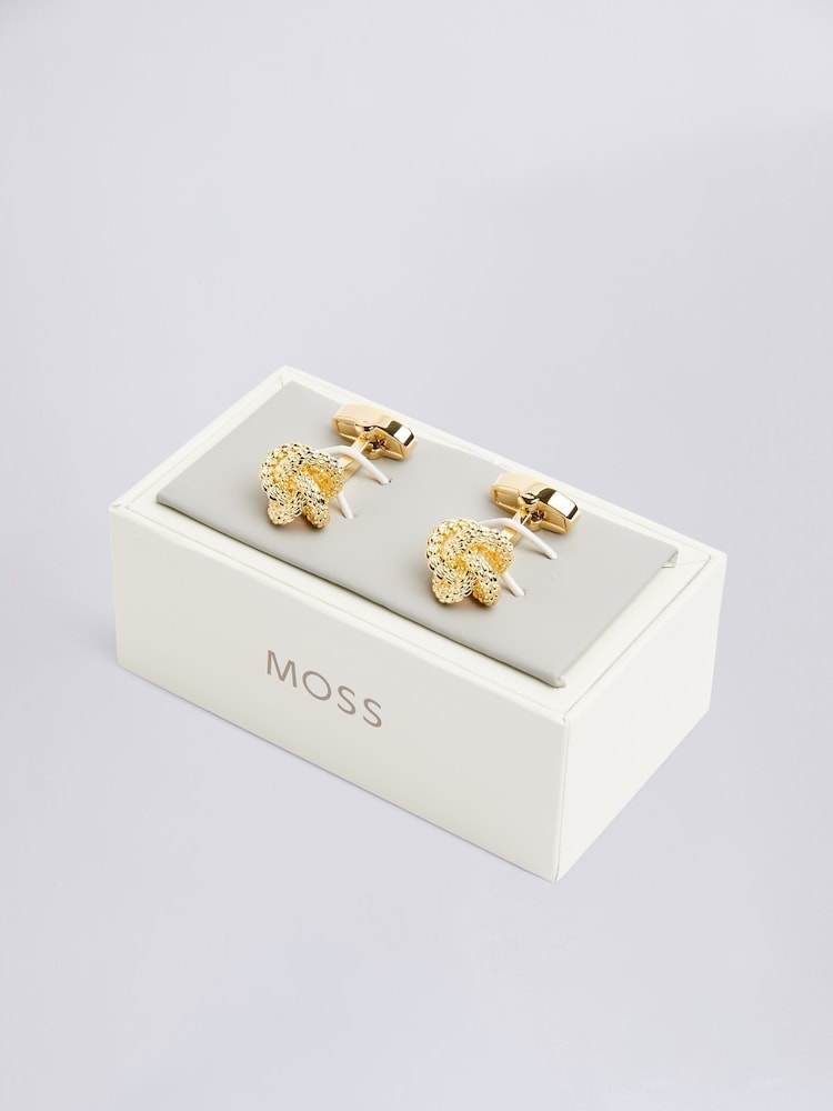 MOSS Gold Tone Fancy Knot Cufflinks - Image 2 of 2