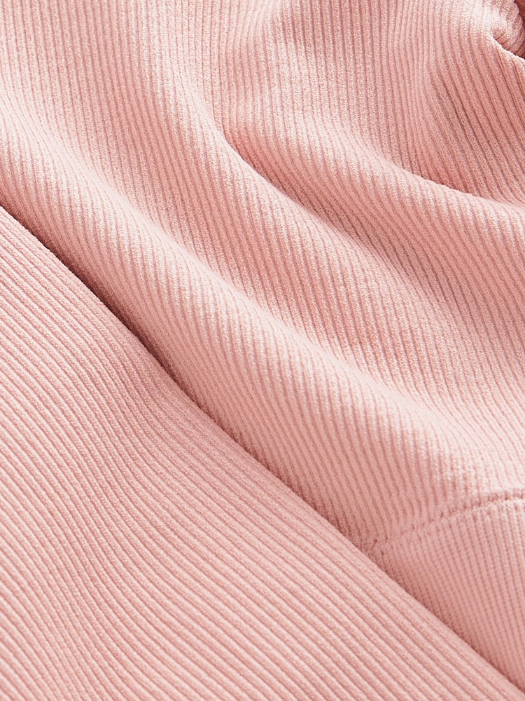 Pink Ribbed Stretch Top & Leggings Set (7-16yrs) - Image 8 of 8