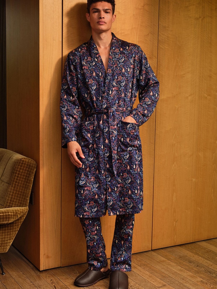 Blue Paisley Signature Lightweight Dressing Gown - Image 1 of 5