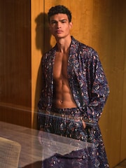 Blue Paisley Signature Lightweight Dressing Gown - Image 2 of 5