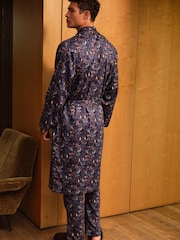 Blue Paisley Signature Lightweight Dressing Gown - Image 3 of 5