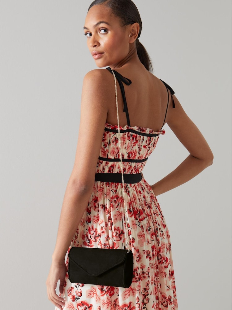 LK Bennett Black Suede Clutch Bag - Image 1 of 4