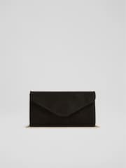 LK Bennett Black Suede Clutch Bag - Image 2 of 4
