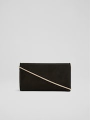 LK Bennett Black Suede Clutch Bag - Image 3 of 4