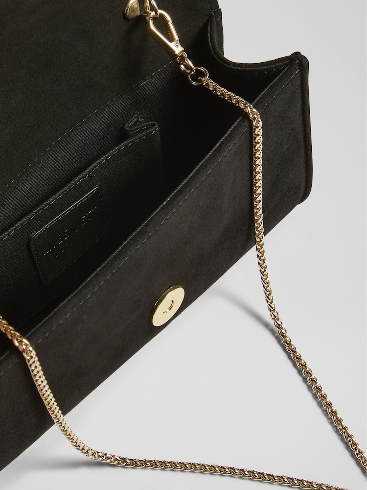 LK Bennett Black Suede Clutch Bag - Image 4 of 4