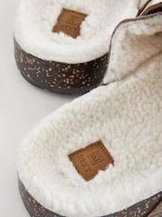 Taupe Brown Buckle Mule Slippers - Image 5 of 6