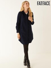FatFace Blue Chester Cord Shirt Dress - Image 1 of 4