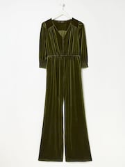 FatFace Green Juniper Velvet Jumpsuit - Image 4 of 4