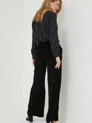 FatFace Black Wide Leg Velvet Trousers - Image 2 of 5