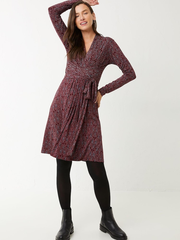 FatFace Purple Delphine Vine Jersey Dress - Image 1 of 4