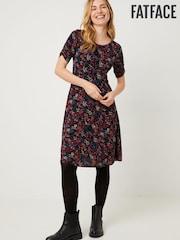 FatFace Delilah Jewel Jersey Black Dress - Image 1 of 4