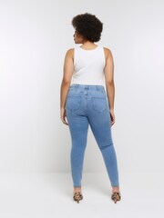 River Island Blue Plus Denim High Rise Jeggings - Image 1 of 4
