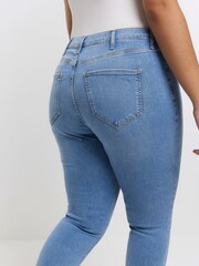 River Island Blue Plus Denim High Rise Jeggings - Image 2 of 4