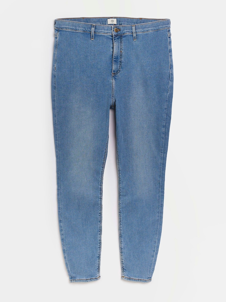 River Island Blue Plus Denim High Rise Jeggings - Image 4 of 4