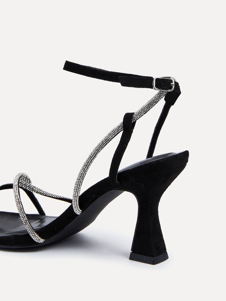 Linzi Black Entice Diamante Embellished Strappy Heeled Sandals - Image 4 of 5