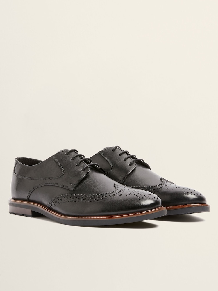 MOSS Black Rogue John Leo Derby Brogues - Image 1 of 4