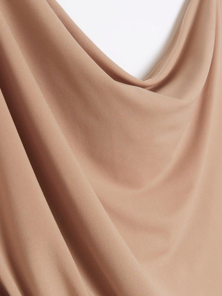 River Island Beige Drape Sleeve Midi Dress - Image 4 of 4